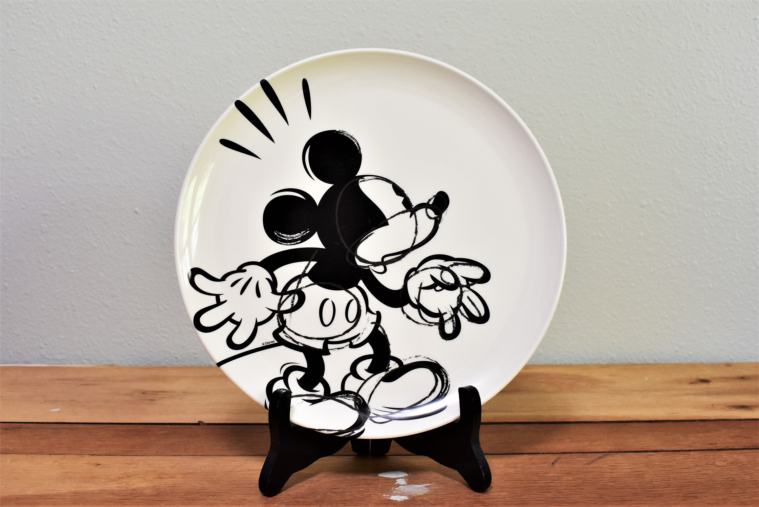 Retro Black and White Mickey Mouse Melamine Dinner Plate Bowl | Etsy