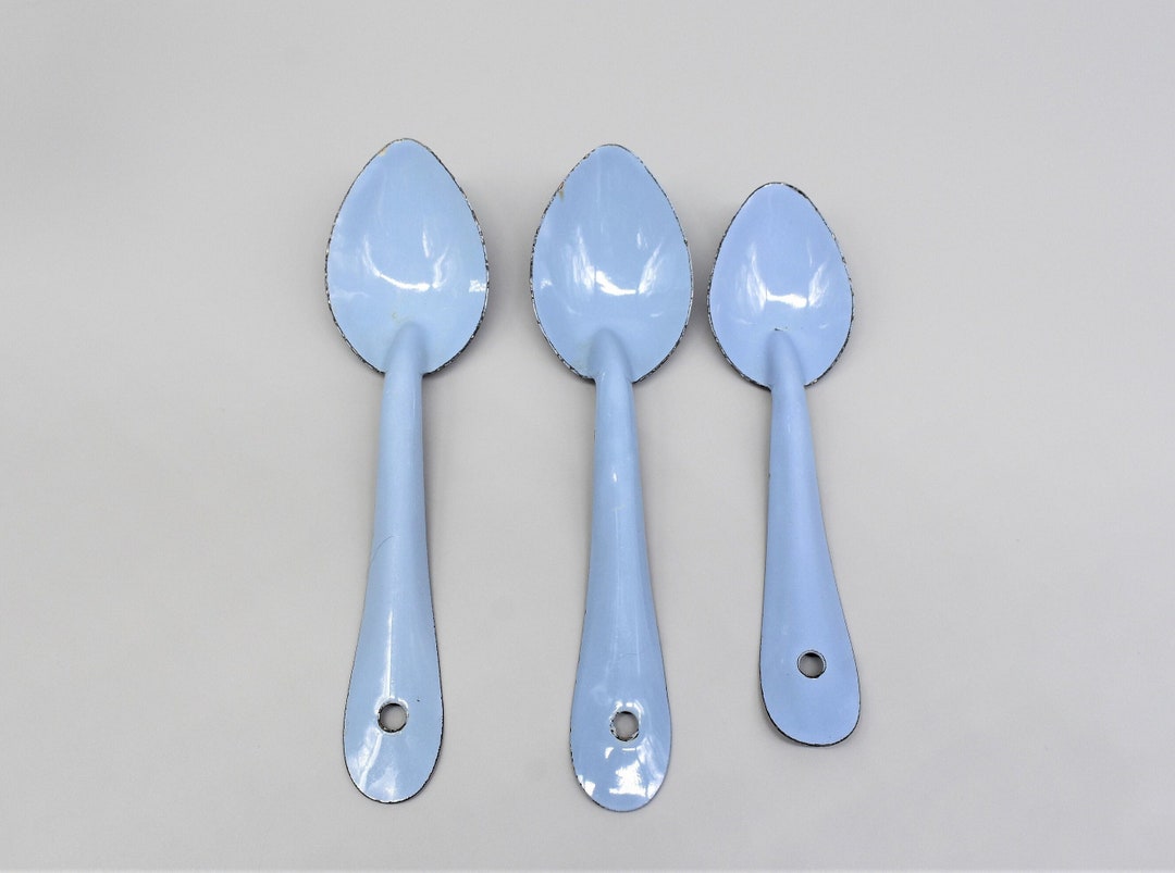 Vintage Enamelware Spoons Etsy