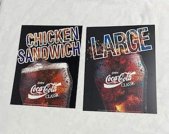 A Set of Restaurant Food and Coca Cola Vintage Advertising Signs