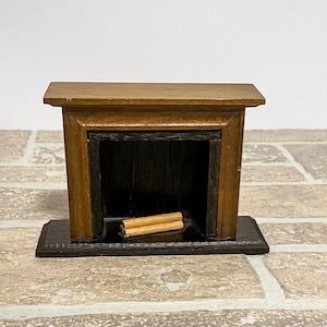 Wooden Vintage Dollhouse Fireplace