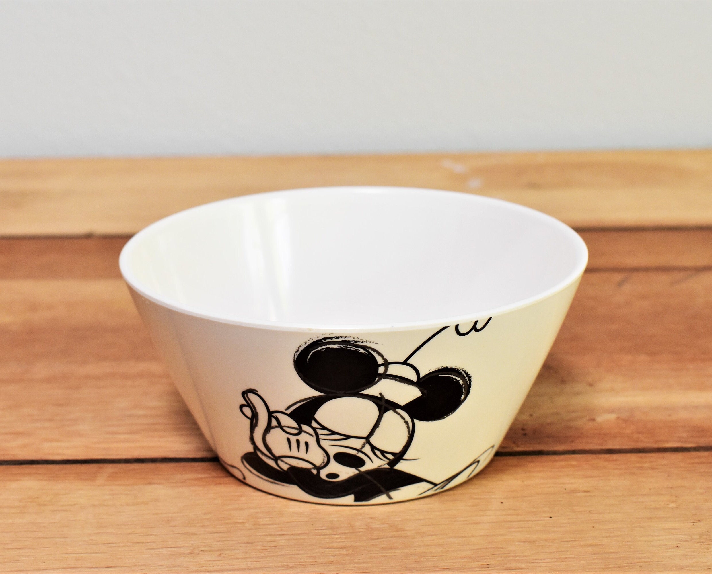 Retro Black and White Mickey Mouse Melamine Dinner Plate Bowl | Etsy