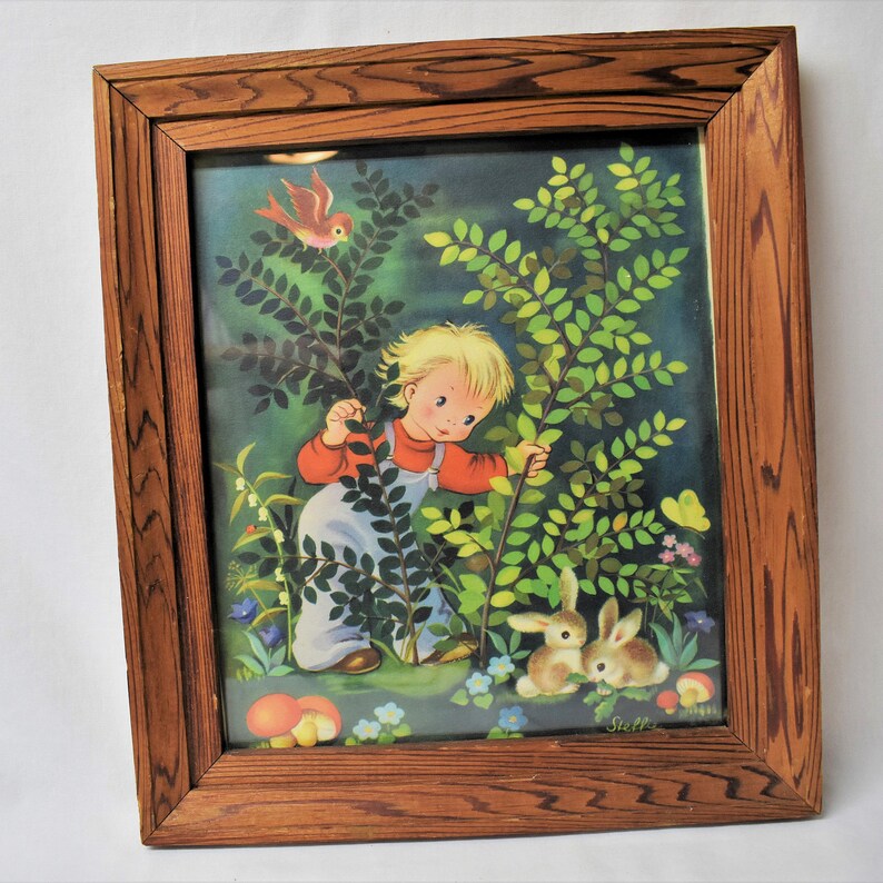 Two Vintage Steffie Browning Framed Prints Little Girl with Etsy