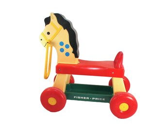 fisher price riding horse on wheels