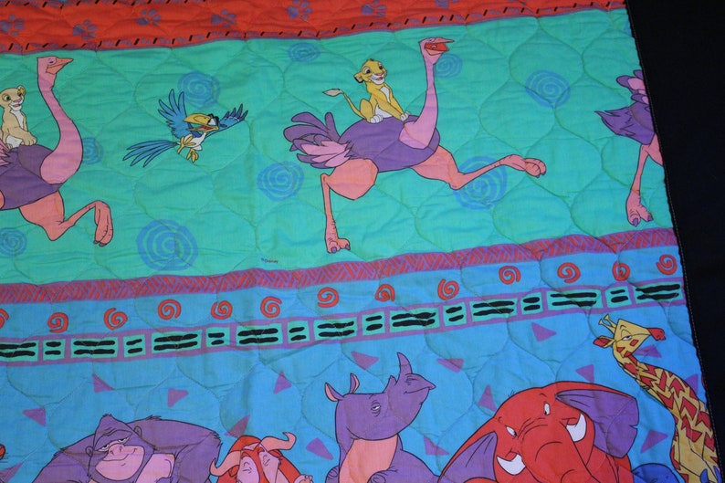 Vintage Disney Lion King Toddler Bed Comforter 90s Cartoons Movies Bedsheets Quilt Bedspread Crib Lap Blanket Simba Nala