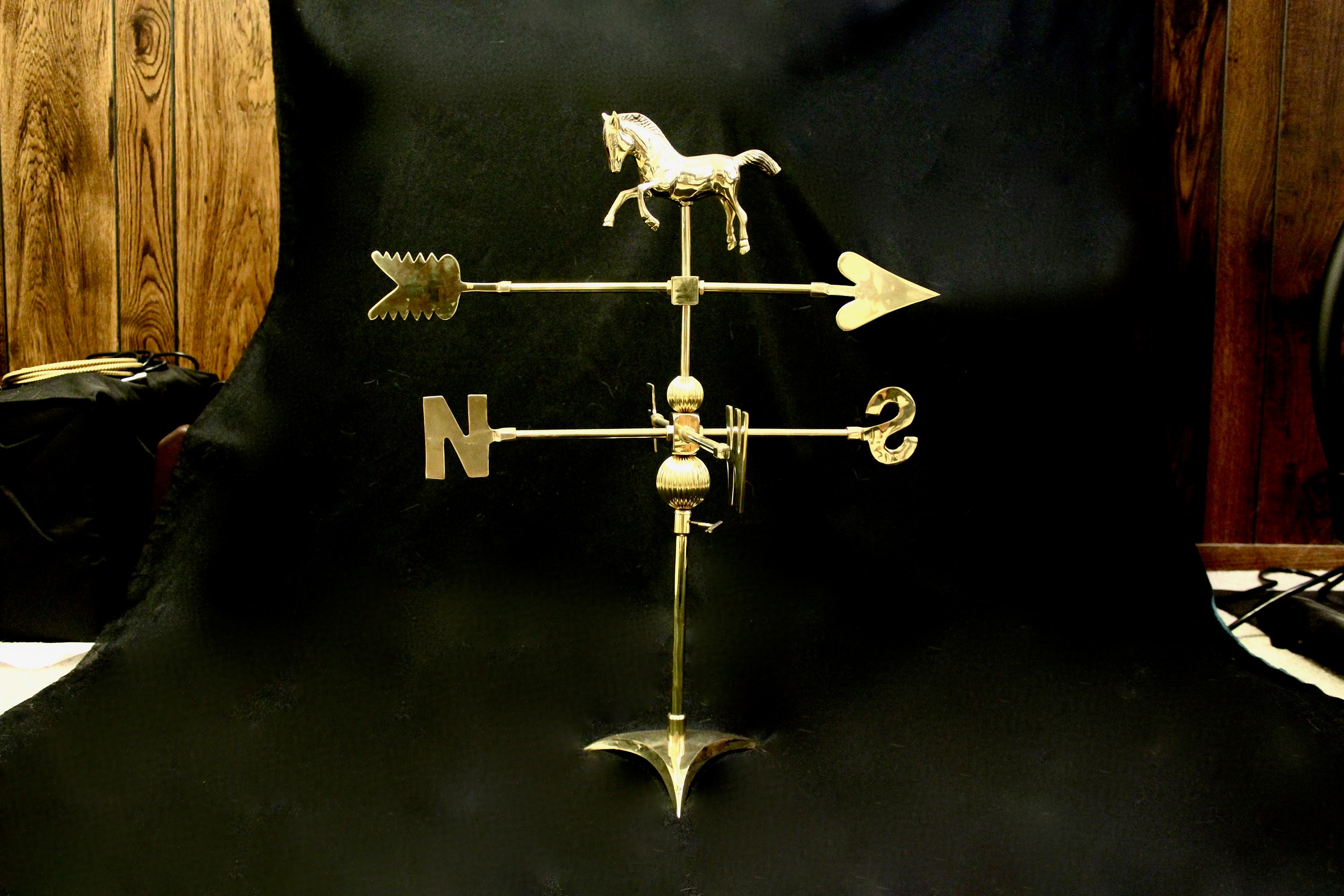 Large vintage tabletop weather vane gold metal brass  etsy