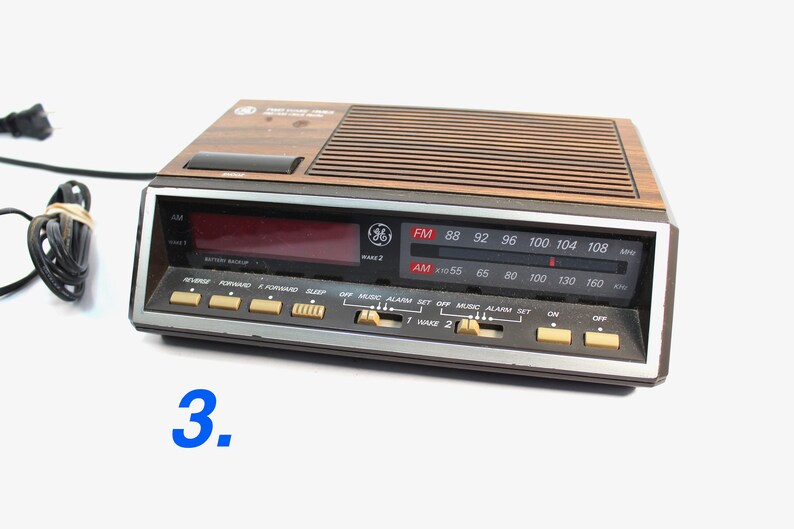 Vintage 80s clock radios and alarm clocks AM/FM radio Etsy