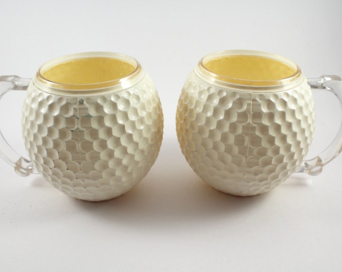 Two Vintage Golf Ball Cups Plastic With Handles Golfing Etsy