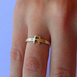 Engraved gold ring, Personalized gold ring, Yellow gold ring, Custom gold ring, Solid 14k gold ring, Personalized name ring