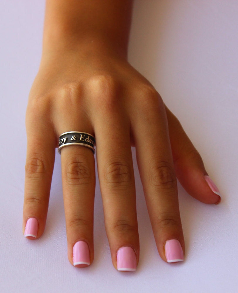 Personalized Silver Ring Engraved Silver Ring Custom Made Etsy UK