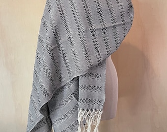 Meksykański Rebozo: Bawełniany, czarny, naturalny, biały szal na prezent dla położnej, Doula (2 metry) Labrado