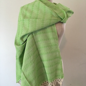 Mexican Rebozo Algodon Algodão Labrado Verde Lima Natural Branco Verde Limon Algodão Xale Envoltório Corredor Baby Carrier Doula (2 Metros | Metros)