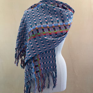 Handwoven Mexican Rebozo: Multicolor Cotton Wrap Shawl