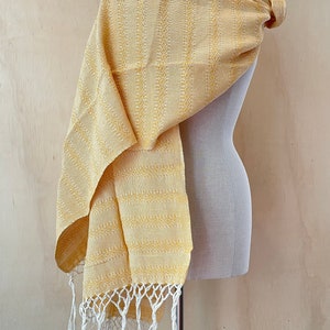 Mexicano Rebozo Algodão Algodon Labrado Amarelo Amarillo Tecido à mão Xale Wrap Runner Porta-bebês Frida Kahlo Partera Doula (2 Metros | Metros)