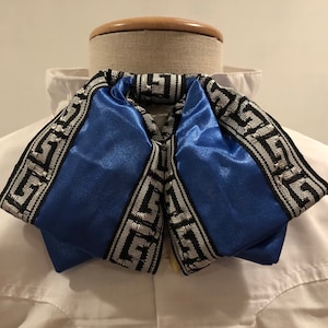 Mexican Charro Moño Blue Silver Trim Azul Plata Grecas Bow Tie Handcrafted