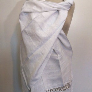Porta-bebês mexicano Rebozo Algodon Labrado de algodão branco xale Wrap Runner Ikat Doula Partera (2 metros | metros)
