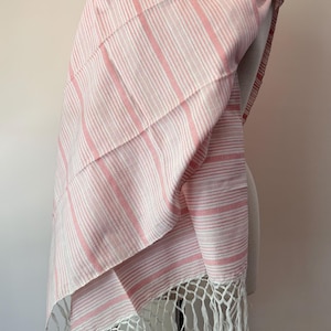 Mexicano rebozo hilo branco rosa padrão geométrico branco rosa rosita geométrico algodón algodão envoltório corredor ikat portador de bebê