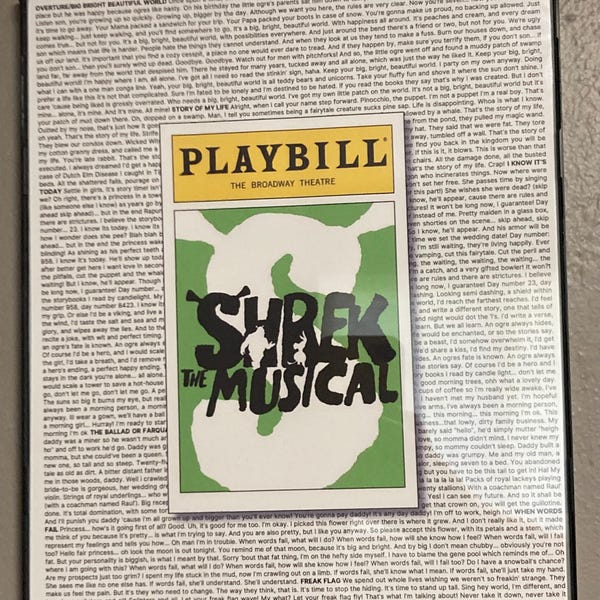 Shrek the Musical Playbill/Lyric Poster