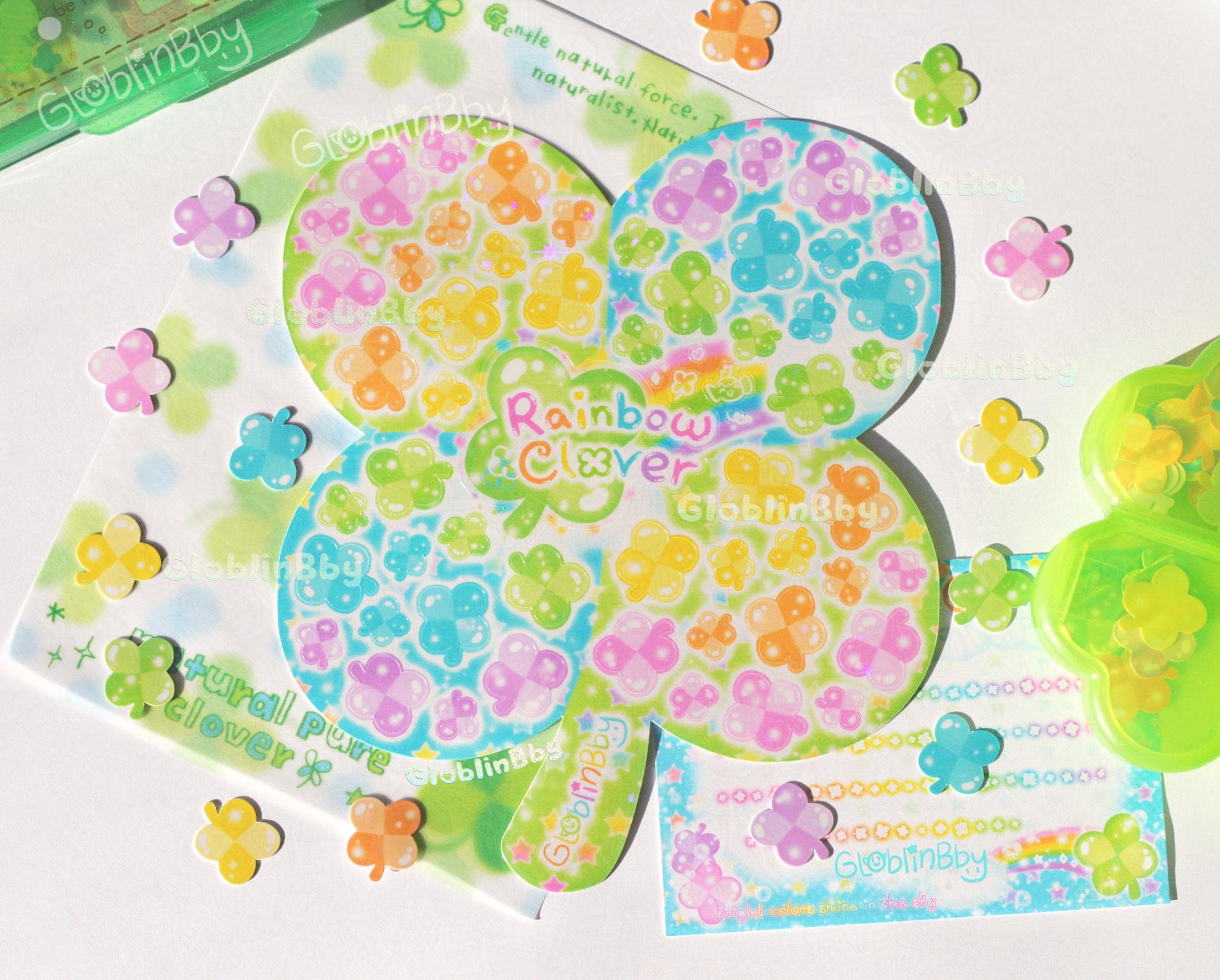 Clover Sticker Sheet Rainbow Deco Stickers Clovercore Cute Kawaii ...
