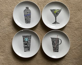 Crate & Barrel Chill 6.5" Appetizer Dessert Plates Set of 4