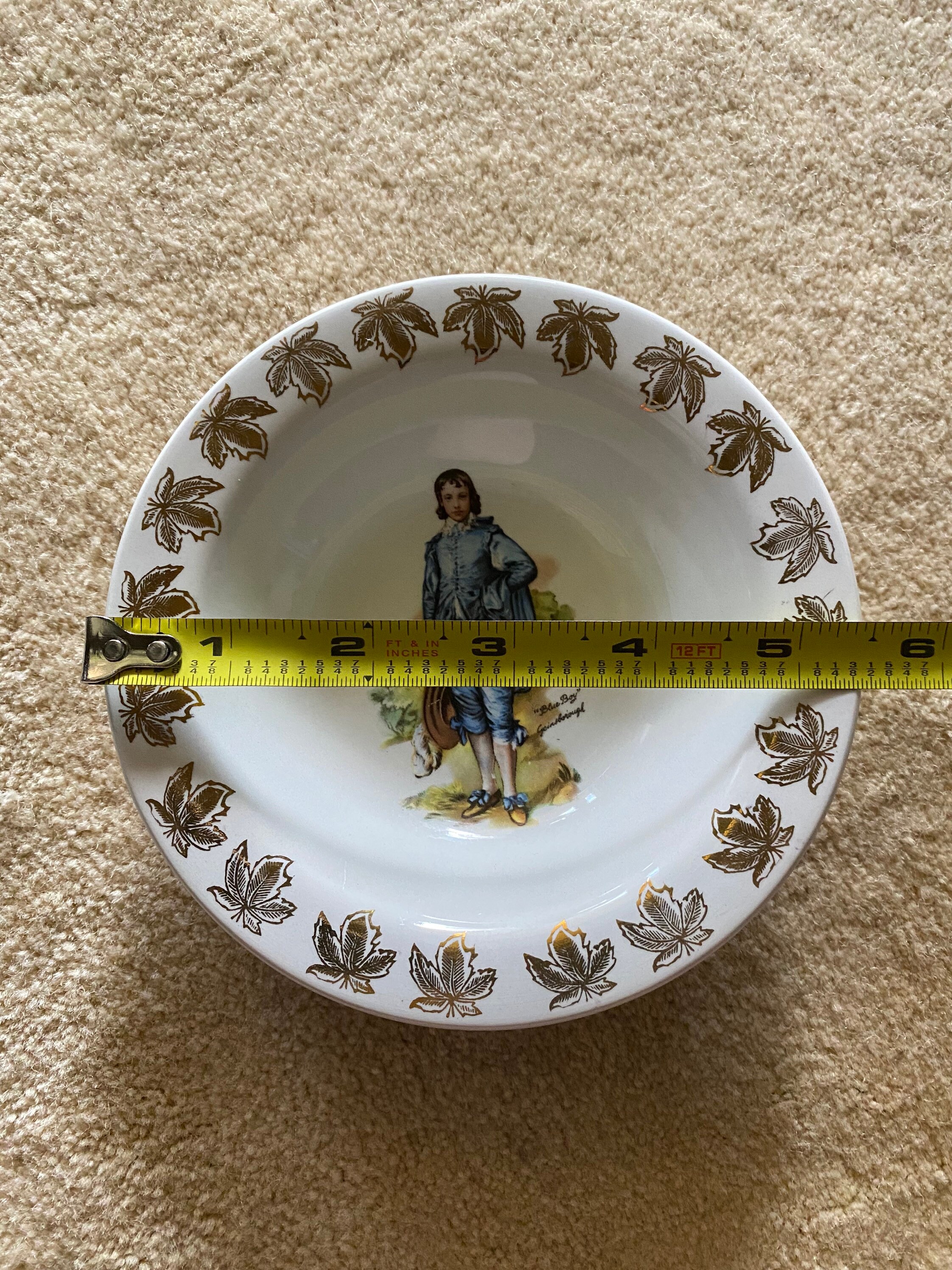 Vintage Alpine White Ironstone Wood & Sons England blue Boy Berry Bowl