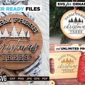 Farm Fresh Trees Christmas SVG Sign
