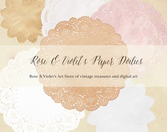 Paper Doilies, Digital paper doilies, junk journalling, collage art, collage paper, scrapbooking clip art, vintage paper doilies, doilies