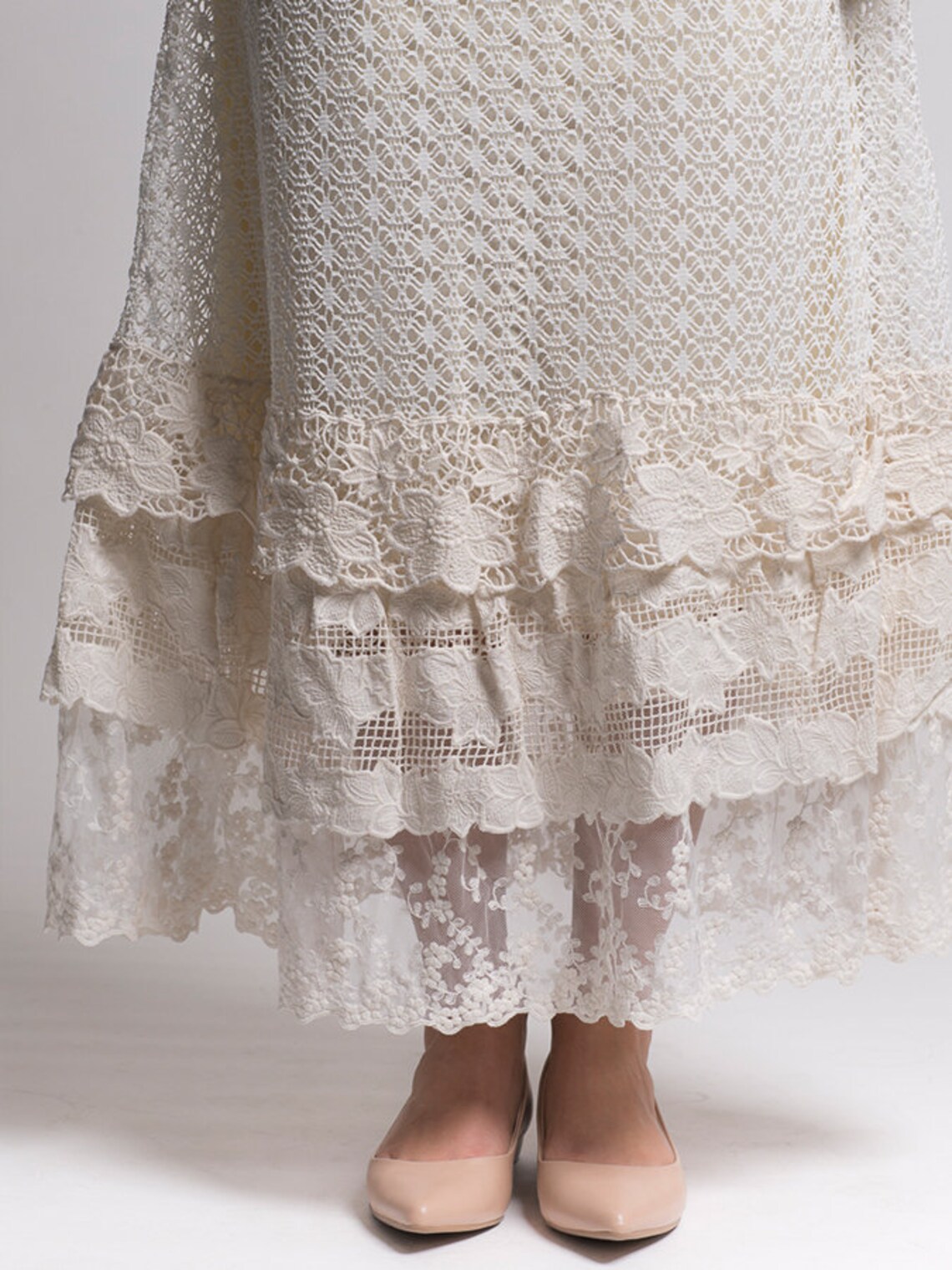 Long Lace Skirt. Vintage Lace Skirt. Cream Lace Skirt. Boho Etsy