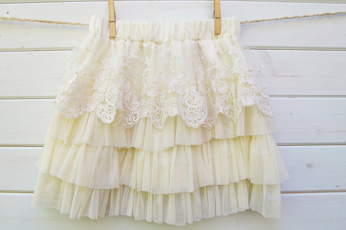 Girls Lace Skirt Flower Girl Lace Pettiskirt Pettiskirt Etsy