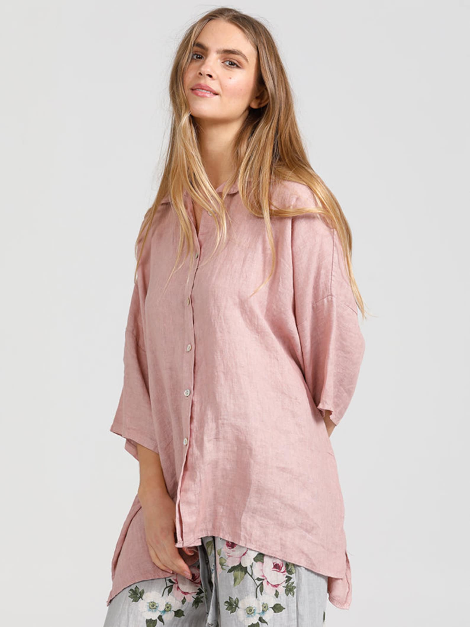 DARK PINK Linen Shirt Loose Fit Linen Shirt Pink Shirt Etsy India