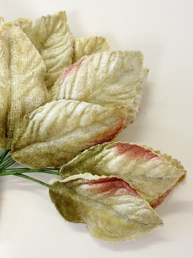 velvet leaves millinery flowers vintage velvet leaves GREEN Leaf Collection velvet flowers doll making flowers teddy bear flowers