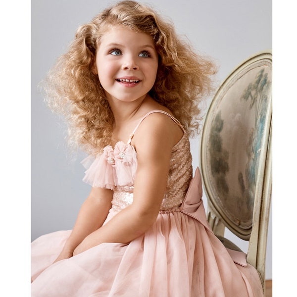 Tulle and sewuin flower girl dress. Tulle dress. Giselle ballet tulle dress.