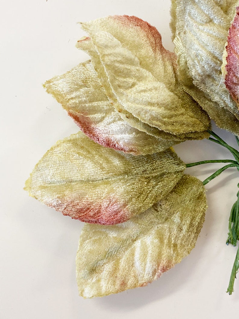 velvet leaves millinery flowers vintage velvet leaves GREEN Leaf Collection velvet flowers doll making flowers teddy bear flowers