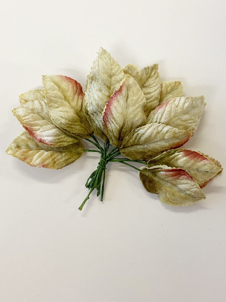 velvet leaves millinery flowers vintage velvet leaves GREEN Leaf Collection velvet flowers doll making flowers teddy bear flowers