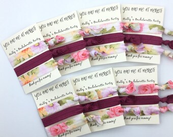 Wine Bachelorette Party Favor Hair Ties, Bridesmaid Gifts