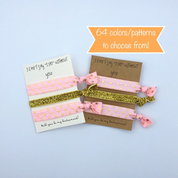 Bridesmaid Proposal Gift, Elastic Hair Tie Set, Bridal Party  display picture 1