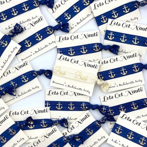 Bachelorette, Birthday, Wedding Shower Party Favor, Hair Ties on Personalized Card