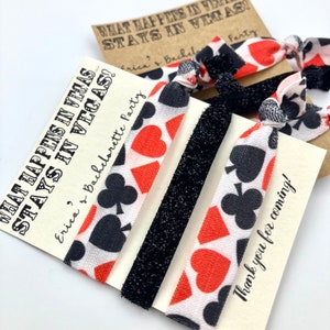 Vegas Bachelorette Party Favor Hair Ties, Casino, What Happens In Vegas, Las Vegas, Survival Kit, Hangover Kit, Vegas Trip, Hair Band