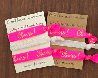 Wine Bachelorette Party Hair Ties, Bridal Shower Favors
