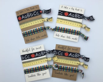Teacher Gift, Teacher Appreciation Gift, Teacher's Week, Back to School Gift, Teacher Christmas Gift, Hair tie Gifts, Elastic Hair Ties