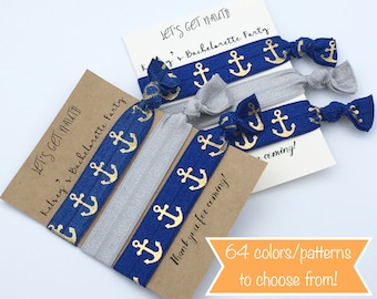 Nautical Bachelorette Party Favor Hair Ties: 'Let's Get Nauti'