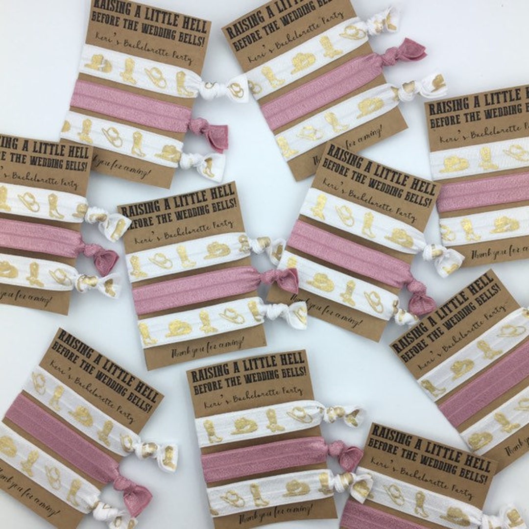 Cowgirl Bachelorette Hair Ties, Western Party Favors - Etsy display picture 1