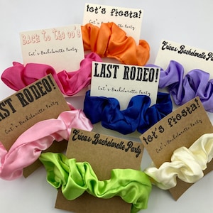Bachelorette Party Favor - Scrunchie Custom Card, Nashville Bachelorette, Fiesta Bachelorette, 70s Disco Bachelorette, 90s Bachelorette