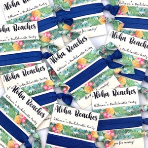 Hawaii Bachelorette Party Favor Hair Tie | Beach Bachelorette Gift, Aloha Beaches, Last Luau, Luau Theme Bachelorette, Tropical Bachelorette