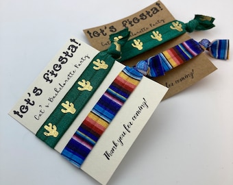 Fiesta Bachelorette Party Hair Tie Favors