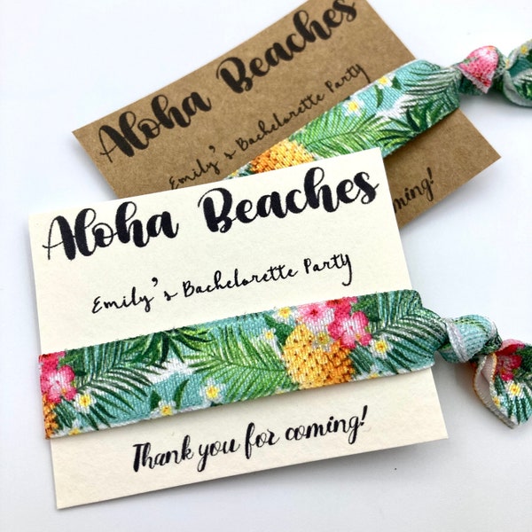 Hawaii Bachelorette Party Favor Hair Tie, Beach Bachelorette Favor, Luau Bachelorette, Aloha Beaches, Bridal Party Gift, Hangover Kit