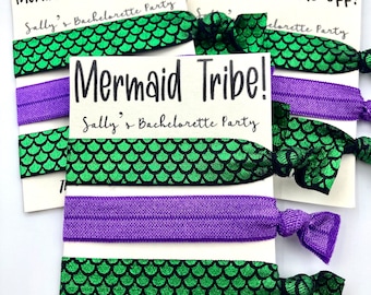 Mermaid Bachelorette Party Favor Hair Ties, Last Splash, Party Our Tails Off, Birthday Party, Mermaid Hair Don't Care, Mermaid Tribe Squad