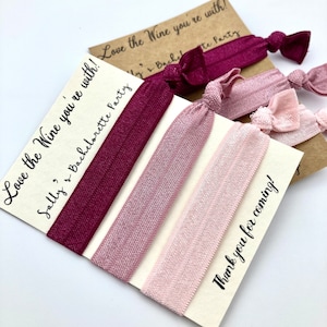 Winery Bachelorette Party Favor Hair Ties, Wine Bachelorette, Napa, Vineyard, Wine Tasting, Survival Kit, Bridal Party Gift, Bridesmaid