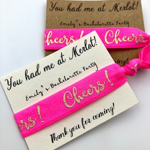 Weingut Bachelorette Party Favor Haargummi, Wein Bachelorette Favor, Napa Bachelorette, Weinprobe, Hangover Kit, Du hattest mich bei Merlot