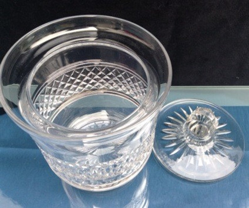 Vintage Top Quality Lead Crystal Cut Glass Biscuit Barrel & Etsy