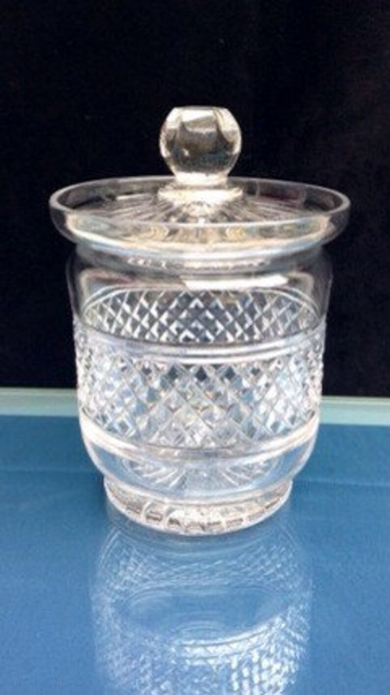 Vintage Top Quality Lead Crystal Cut Glass Biscuit Barrel & Etsy